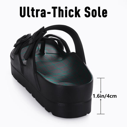 KIDMI Womens Platform Sandals with Arch Support Women Sandals Outdoor Light Beach Sandal Woman Comfort Ultra Cushion EVA Slides