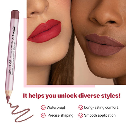 1/4Pc Mini Waterproof Matte Lipliner Pencil Pink Brown Contour Tint Lipstick Lasting Non-stick Cup Moisturising Lips Makeup Kit