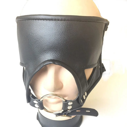 Faux Leather Head Harness Straps Mask Adult Products Oral Fixation Open Mouth Gag BDSM Bondage Roleplay Sex Toys for Women Men