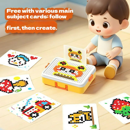 Mushroom Nail Peg Puzzle DIY Building Set, Montessori Fine Motor Educational Toy With Storage Box, Ideal Birthday Gift for Kids