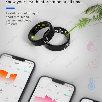For Android iOS 2025 Smart Ring NFC Heart Rate Blood Oxygen Multi-Sport Monitor 5ATM Waterproof Ceramic SmartRing Women Men New