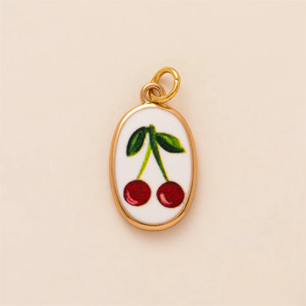 New Cartoon Series Strawberry Charm DIY Oil Drip Painting Colorful Charm Necklace