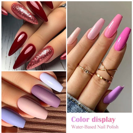 2pcs 8ml Water-Based Nail Polish Set Long Lasting Quick Drying No Need of Lamp to Cure Nail Supplies Vernis for Nails Manicure