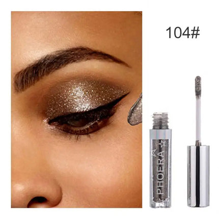 PHOERA Metallic Eye Shadow Diamond Shiny Eye Liner Pen Eyeshadow Long Lasting Shimmer Pigmented Eye Shadow Maquillaje