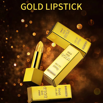 Hallowmas High-pigmented Gold Lipstick Shiny Metallic Matte Velvet Waterproof Long Lasting Sexy Gold Lip Gloss Women Lip Makeup