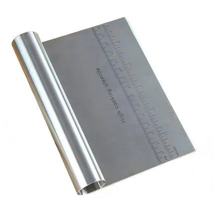 Stainless Steel Dough Pastry Scraper Pizza Cutter Chopper with Measuring Scale Multipurpose Cake Bread Separator Scale Knife