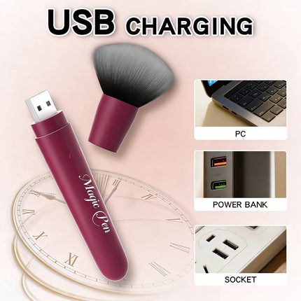 Makeup Brush G Spot Vibrator Sex Toys Powerful Vibrating Vagina Nipple Orgasm Stimulator USB Wireless Charging AV Stick Massager