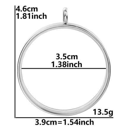 1Pc Stainless Steel Openable Glass Coin Bezel Cremation Urn Locket Pendant Round Reliquary Picture Medaillon кулон Jewelry