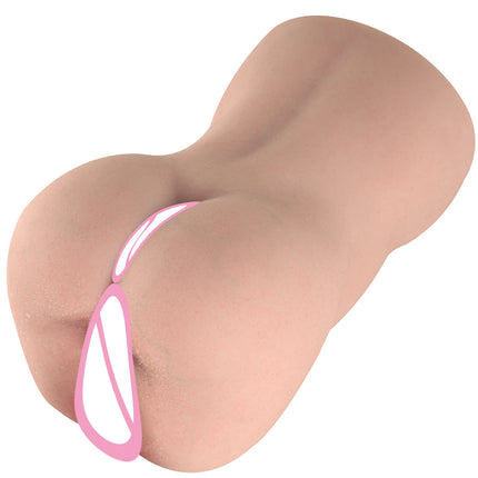 Realistic Pocket Pussy Male Masturbator 3D Dual Channel Deep Vagina Tight Anus Sex Toys for Men Soft TPE Masturbation Cup Erotic