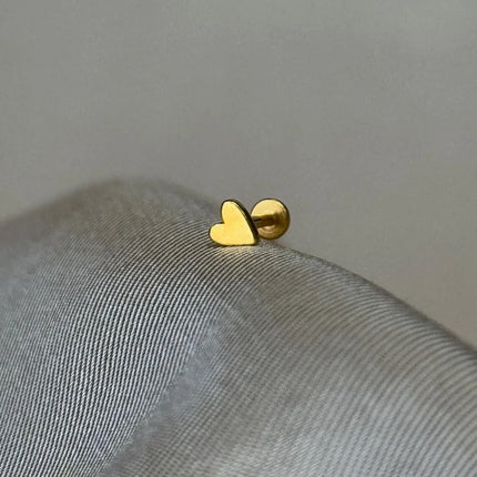 CANNER 925 Sterling Silver Shiny Heart-shape For Women INS Mini Cute Dainty Flat Head Piercing Earring Birthday Party Gifts