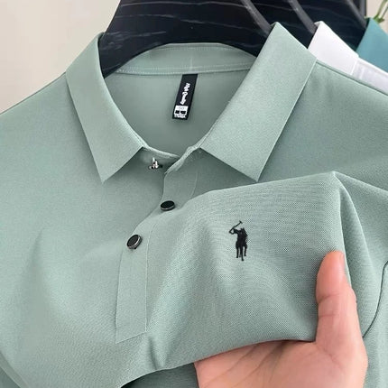 Luxury classic men's brand Paul original pony embroidered comfortable POLO shirt summer new casual breathable short sleeved top