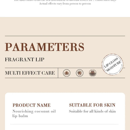 SADOER Coconut Lip Balm - Lasting Nourishment and Moisture for Men and Women - Daily Care Lip Balm