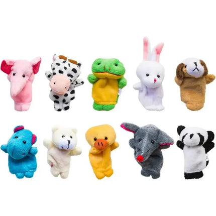 10pcs Finger Puppets Plush Cute Animal Finger Puppets Mini Plush Finger Puppets Toy for Boy Girl Party Favors Shows Gift Filling