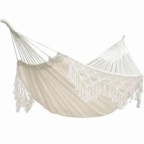Large 2 Person Hammock Boho Style Brazilian Macrame Fringed Deluxe Double Hammock Net Swing Chair Indoor Hanging Swing