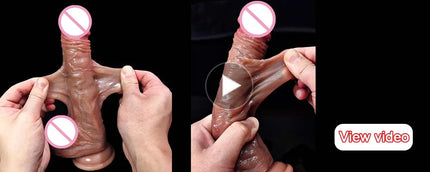 Realistic Dildo for Women Real Skin Silicone Penis Sliding Testicles Suction Cup Dick 18+ Lesbian Sex Toys Strap On Dildos