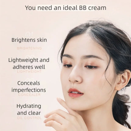 Oil Control Waterproof Long Lasting BB Cream Foundation Concealer Brightening Moisturizing Face Makeup Base Liquid
