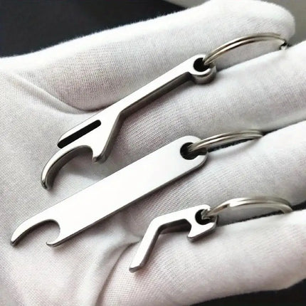3Pcs Set Portable Stainless Steel Beer Bottle Opener Keychain for Men Mini Metal Can Opener Kitchen Gadget Keyring