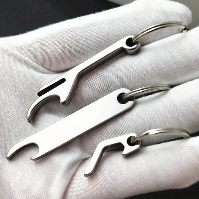 3Pcs Set Portable Stainless Steel Beer Bottle Opener Keychain for Men Mini Metal Can Opener Kitchen Gadget Keyring