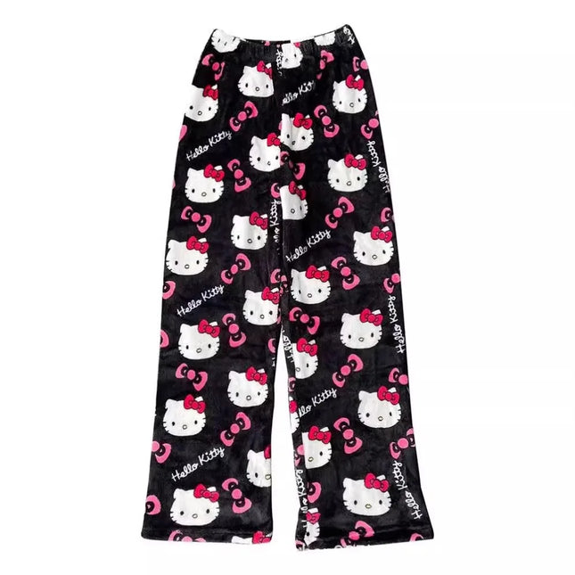Sanrio Hello Kitty Women's Pajamas Pants Girl Pajama Pants Y2K Cartoon Anime Couple Leisure Home Pants Home Clothing Nighty Gift