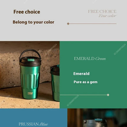 400/500ML Tyeso Vintage Coffee Mug Portable Steel Insulated Travel Cup Convenient Handheld 304 Stainless Thermos for On-the-Go
