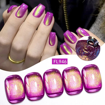 10ml Coloured Stone Magnetic Gel Nail Polish Glitter Semi Permanant Soak Off UV LED Gel Varnish For Manicure DIY Nail Supplies