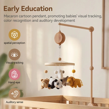Baby Rattle Toys 0-12 Month Newborn Mobile Crib Musical Music Box Bed Bell Toy Holder Bracket Hanging Toy Rattle Accessories