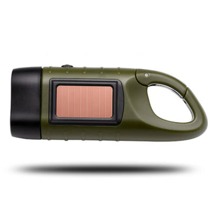 Solar Flashlight Portable Outdoor Hiking Hand Crank Rechargeable Emergency Camping Lights Multi-functional Emergency Light
