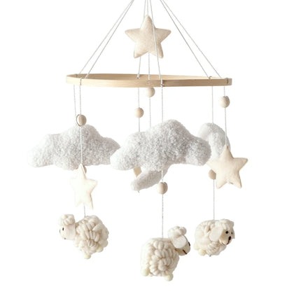 Baby Mobile Toy Wooden 0-12 Months Rattle Toy Baby Crib Mobile Toy Teddy Plush Alpaca Crib Bell Hanging Toy Baby Crib Bracket