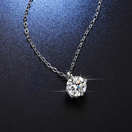 Classic 4 Prong Moissanite Pendant for Couple Men Women Wedding Jewelry Necklace D Color Lab Diamond Luxury Fine Jewelry