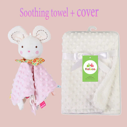 Personalized Soft Plush Baby Blanket with Name Newborn Stroller Sleeping Dolls Custom Towel Cover -appease Soother Gift