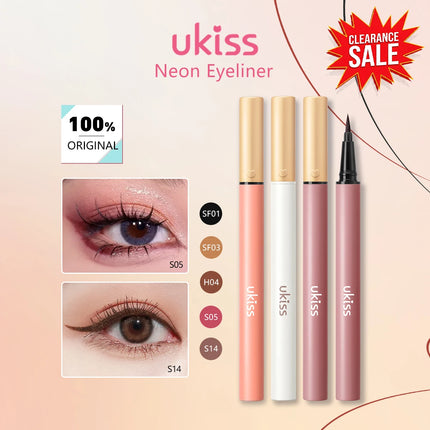 [ClearanceSale] Ukiss Neon Eyeliner,Liquid & Flowing Texture,Long-Lasting & Smudge-Proof,Highly Pigmented,Daily Office Makeup