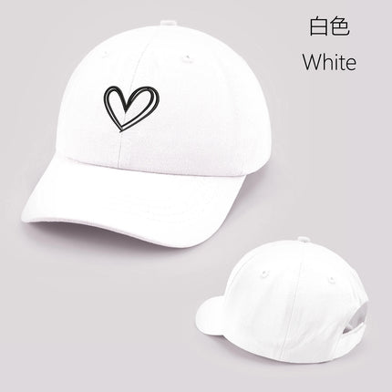 Cartoon heart-shaped Baby Baseball Cap Cute Solid Color Toddler Sun Hat with Ears Summer Adjustable Kids Boy Girl Peaked Cap ﻿
