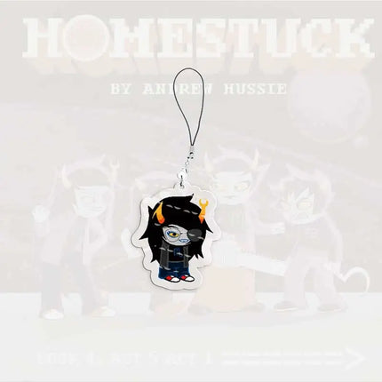 Cute Acrylic Homestuck Mobile Phone Charms Dave Strider John Egbert Karkat Small Pendant Phone Chain Keychain Fans Friends Gifts