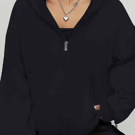 New Women's Sweatshirts Long Sleeve Zip-Up Casual Jacket Suitable for All Seasons Woman Apparel Hoodie Harajuku Street Tops Coat