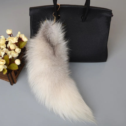 40cm Furry Animal Tails Keychain Gifts Cute Plush Fox Tail Keyrings for Women Bag Backpack Car Key Charms Wholesale