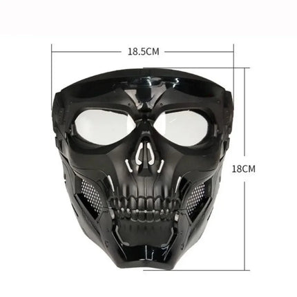 Cycling Colorful Goggles Motorcycle Skull Mask Riding Windproof Full Face Mask Paintball Game Tactical Protective Helmet Mask