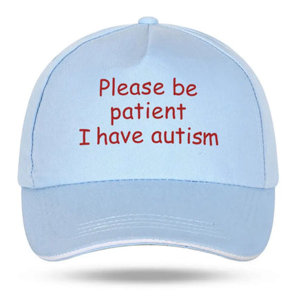 Please Be Patient I Have Autism Cap Baseball Cap Hat Outdoor Fish Women Printed Czapka Bonnet Spring Casual mens cap