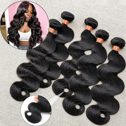 16A Body Wave Human Hair Bundles 30 40Inch Unprocessed Brazilian 1/3/4 Bundles Human Hair Raw Hair Bundles Weave Extensions