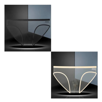 1-2 Pcs Sexy Full Transparent Men's Mesh Underwear Ultra-thin Breathable Ice Silk Seamless Briefs Erotic Male Underpants
