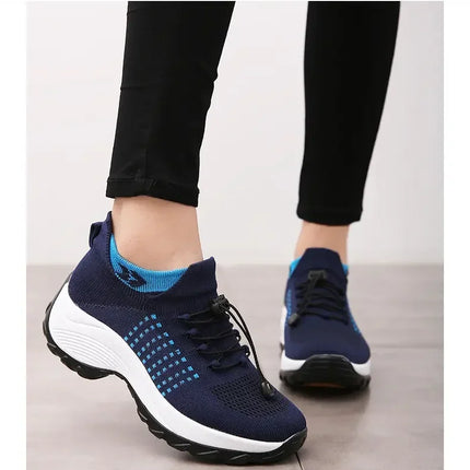 Outdoor Women Walking Sneakers Fashion Jogging Sock Shoes Youth Girls Trainers Breathable Ladies Platform Non-Slip Light Loafers