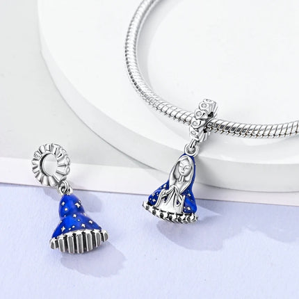 925 Sterling Silver Virgin Goddess Blessing Dangle Prayer Angel Pendant Charms Fit Original Necklace Bracelet DIY For Women Gift