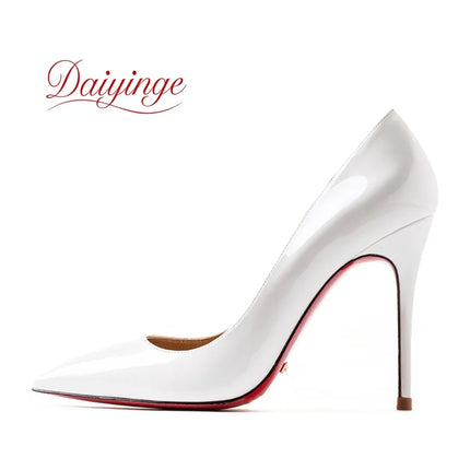 Elegant Woman Heeled Shoes 2026 Trend Luxury Red Bottoms High Heels Pointed Toe Stiletto Pumps 12 cm Party Dress Wedding Shoes