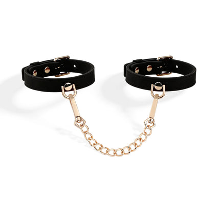 Soft Silicone Handcuffs Ankle Cuffs Set Gold Chain BDSM Bondage Restraints Slave Role Play Adult Sex Toy for Women Men Couples