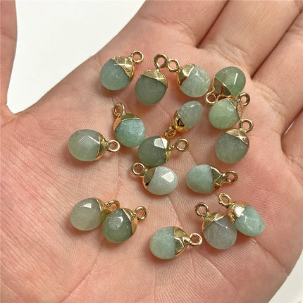 5pcs 6x10MM Faceted Natural Stone Oval Pendant Charm Pendant for DIY Jewelry Making Necklace Earrings Gem Accessory Wholesale