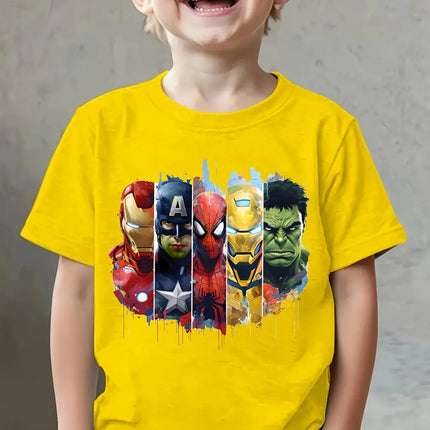 Summer Spider-Man Kids' T-shirt Comfortable Pure Cotton Patterned Short-sleeved Parent-child Outfit for Boys and Girls