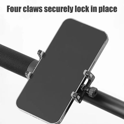 Universal Mobile Phone Holder Adjustable Aluminum Alloy Cell Phone Holder Clip Stand Bracket Mount Base For Scooter Bicycle Bike
