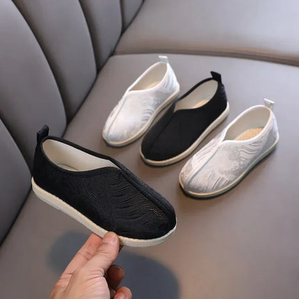 Chinese Style Children Hanfu Shoes Fashion Boys Traditional Casual Embroidered Shoes Versatile Loafers Kids Beijing Cloth Shoes
