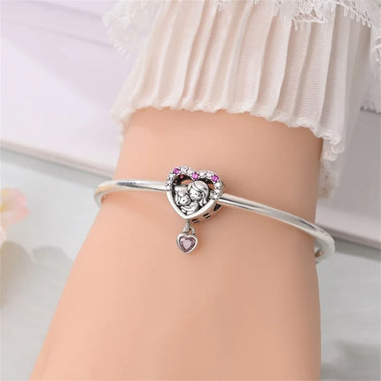 Original 925 Sterling Silver Charms Beads Cute Mushroom Unicorn Love Wings Pearl Charm for Bracelet Pendant Woman Girl Jewelry