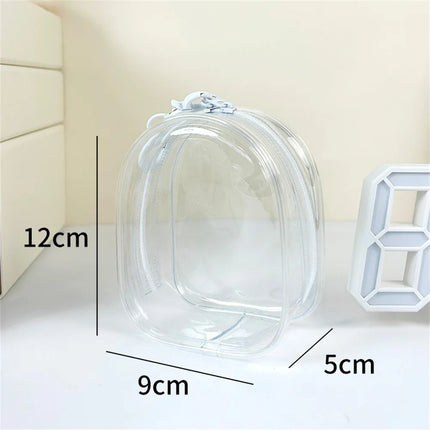 Portable Transparent PVC Mystery Box Keychain Square Zipper Storage Pouch Bag Pendant Anti Dust Waterproof Plush Dolls Toy Bag