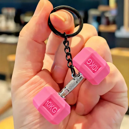 Fashion 3D PVC Dumbbell Keychain Mini Barbell Keyring Sports Gym Gift For Fitness Enthusiasts